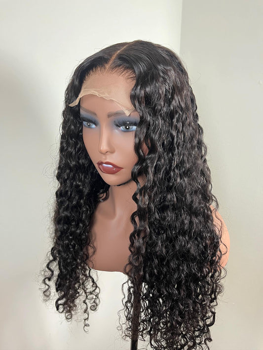 Kiana (4x4 24" Deep Wave Transparent Lace Closure Wig)