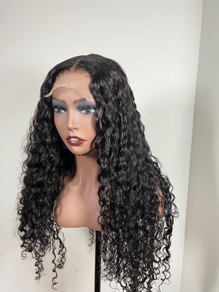Kiana (4x4 24" Deep Wave Transparent Lace Closure Wig)