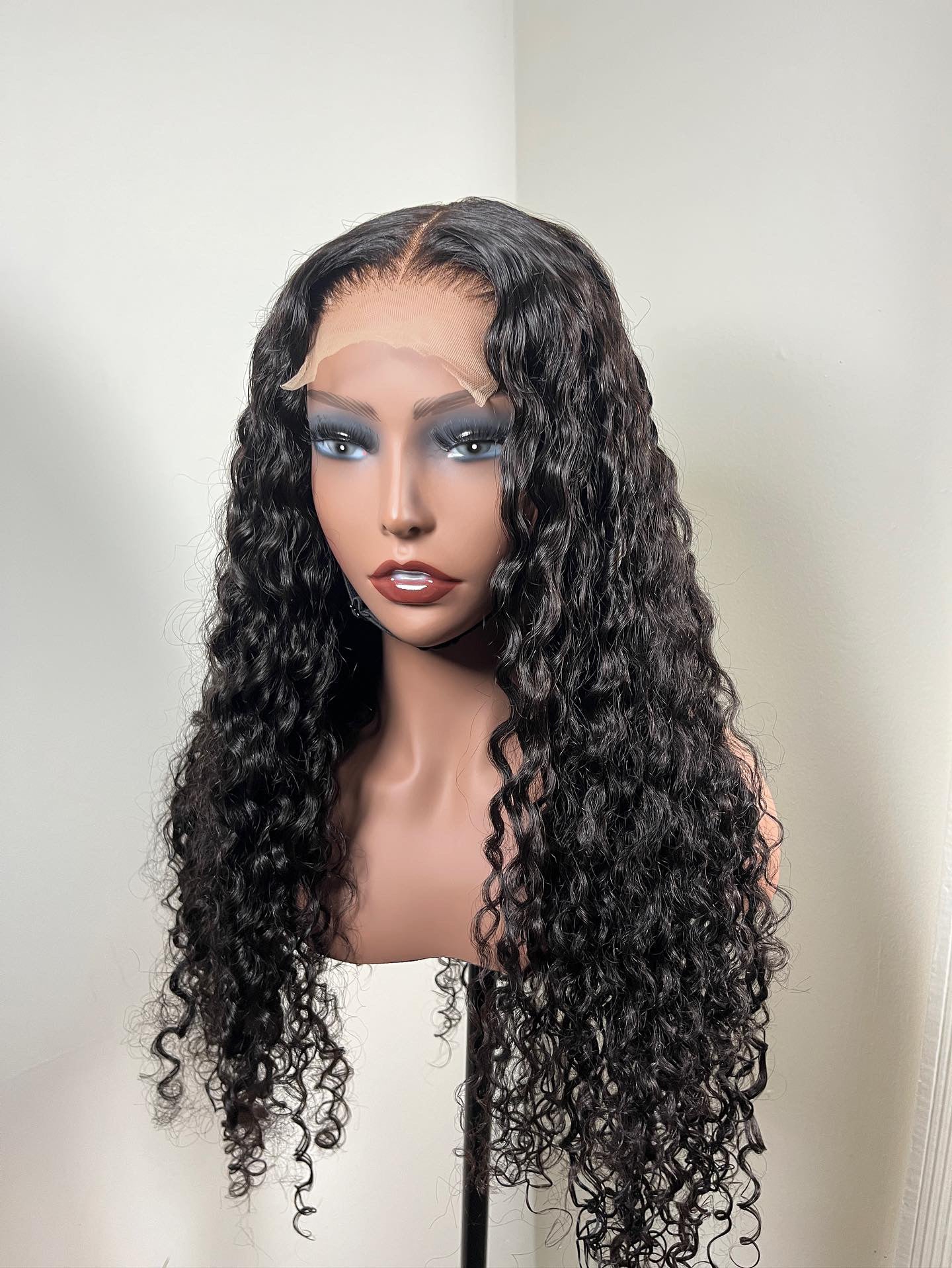 Kiana (4x4 24" Deep Wave Transparent Lace Closure Wig)